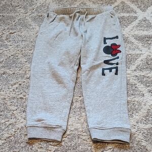2 for $50 - babyGAP Disney Girls 4 Gray "LOVE" Minnie Mouse Joggers / Sweatpants